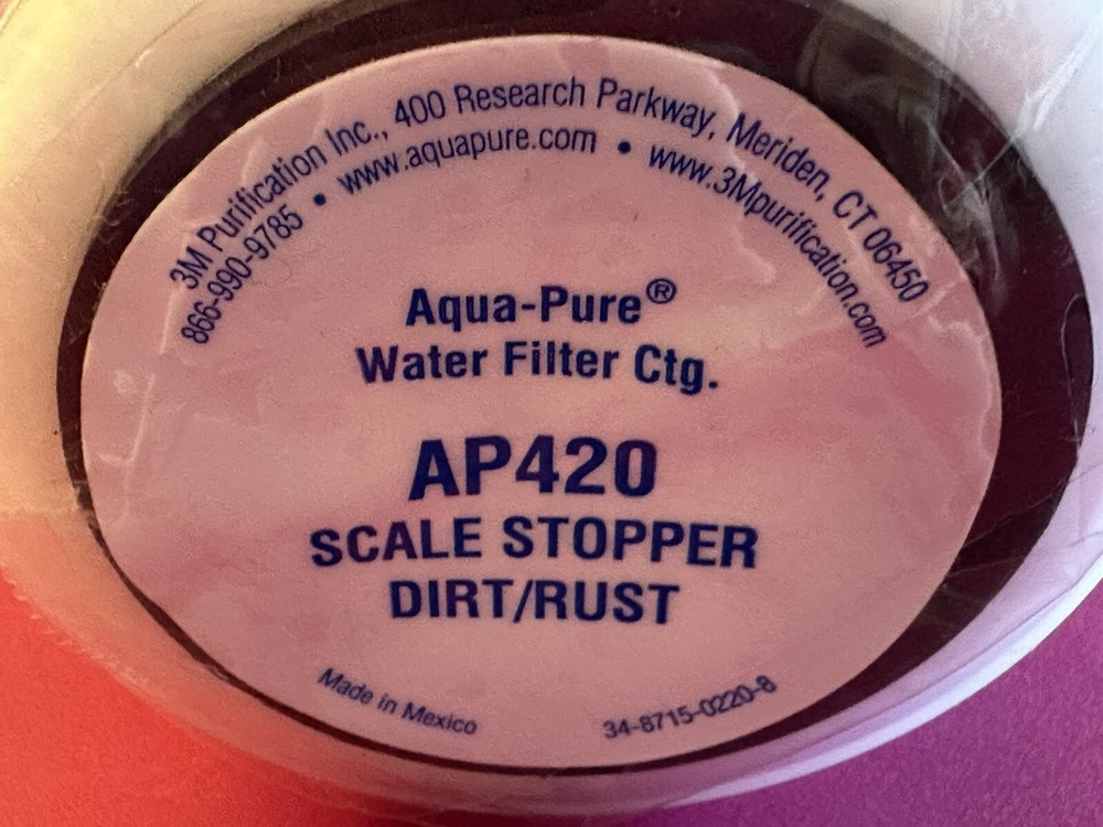 3M Aqua-Pure AP420   Dirt/Rust/Scale Filter cartridge for cold water     New