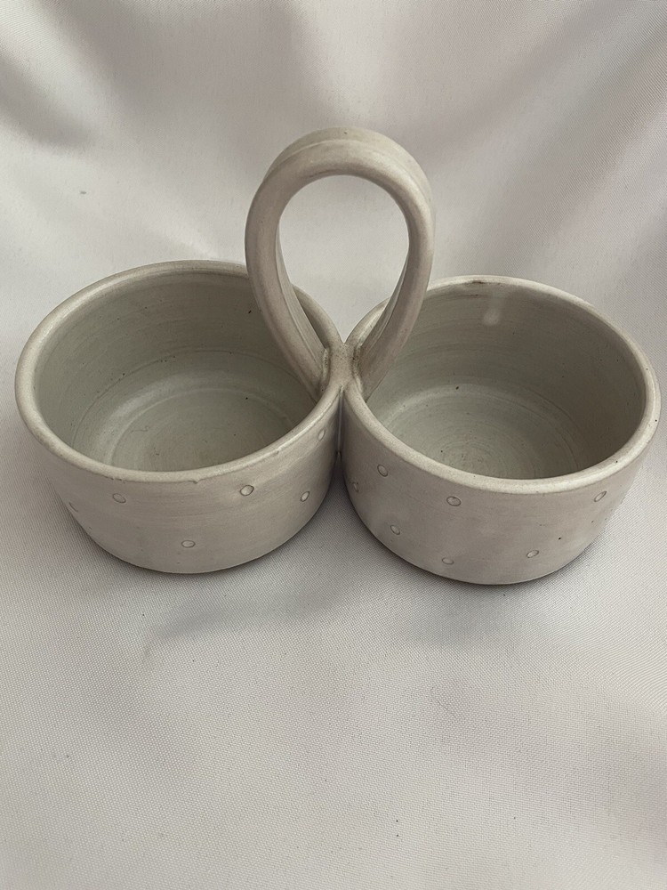 Studio Art Pottery Divided Dish Signed