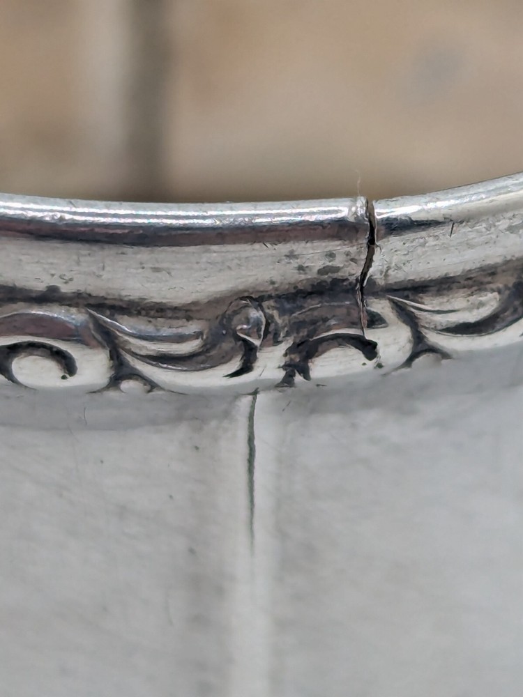 Antique Paneled German 800 Silver Napkin Ring