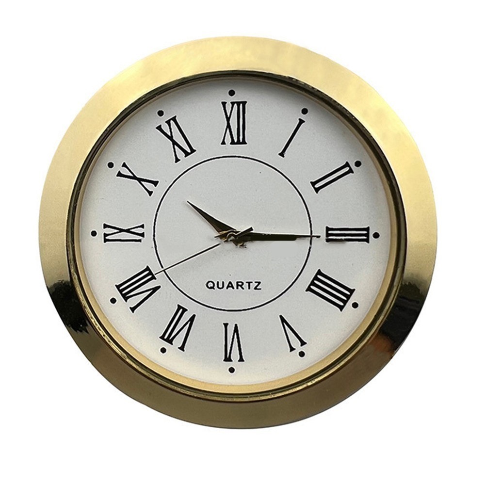 55mm Round Quartz Clock Insert Mini Clock Movement Elegant Gold/Silver Bezel