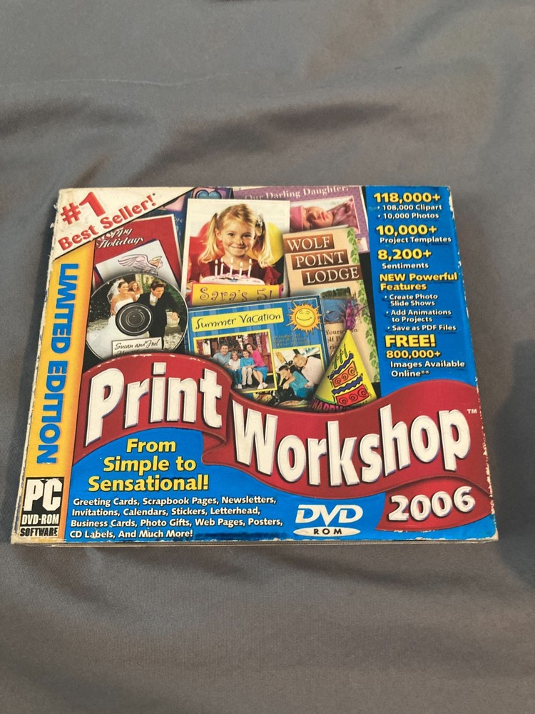 Print Workshop 2006 Limited Edition PC DVD-ROM ValuSoft Hemera Windows 98/2000XP