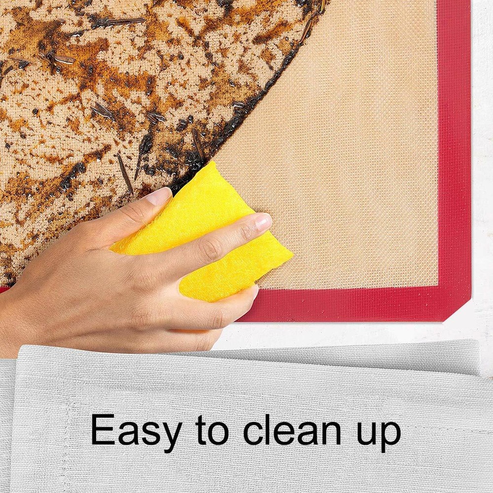 2 Pack Silicone Baking Mat Bakeware Oven Non Stick Cookie Tray Heat Resistant