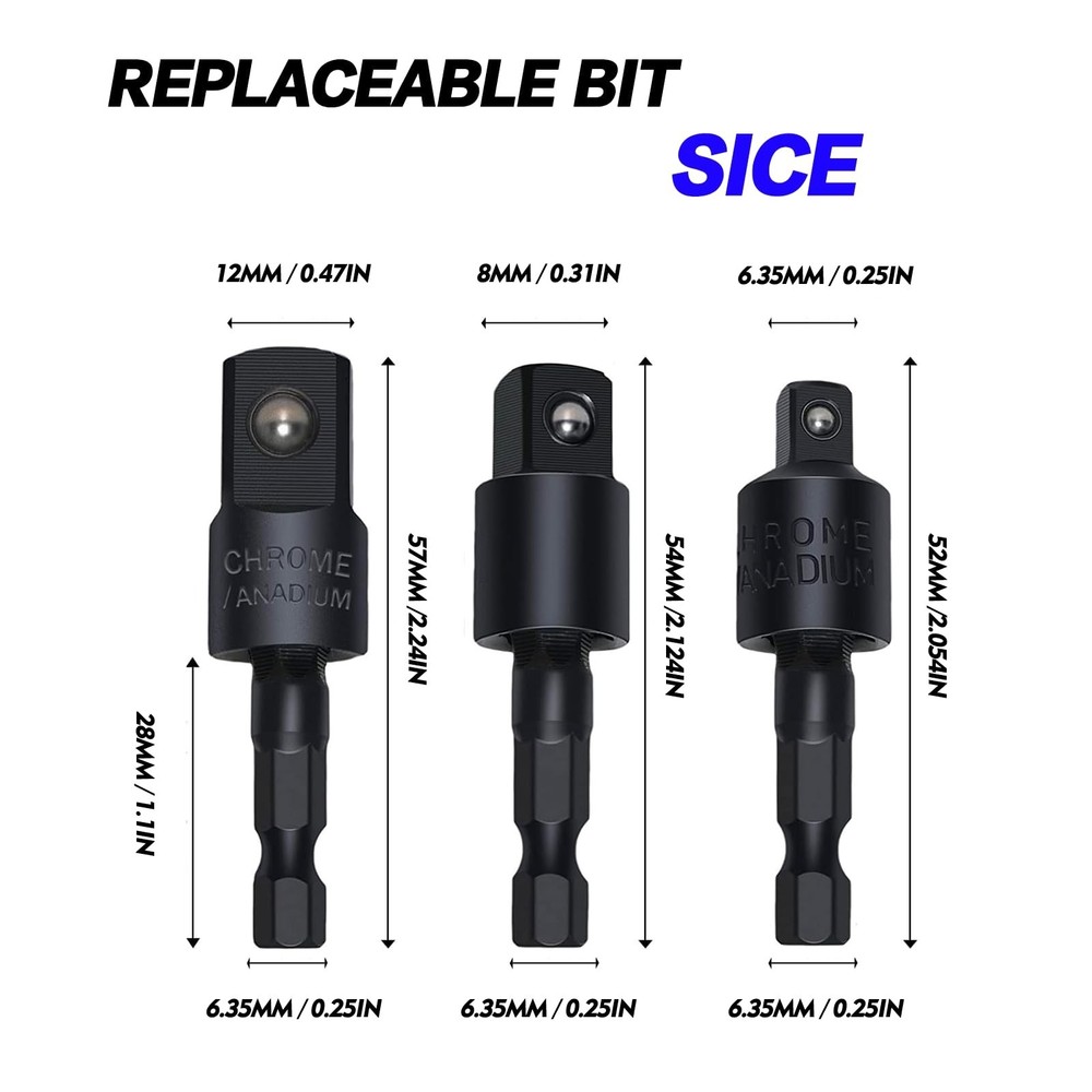 17Pcs Drill Bit Extension, Include 2Pcs 105°Right Angle Electric Drill Adap