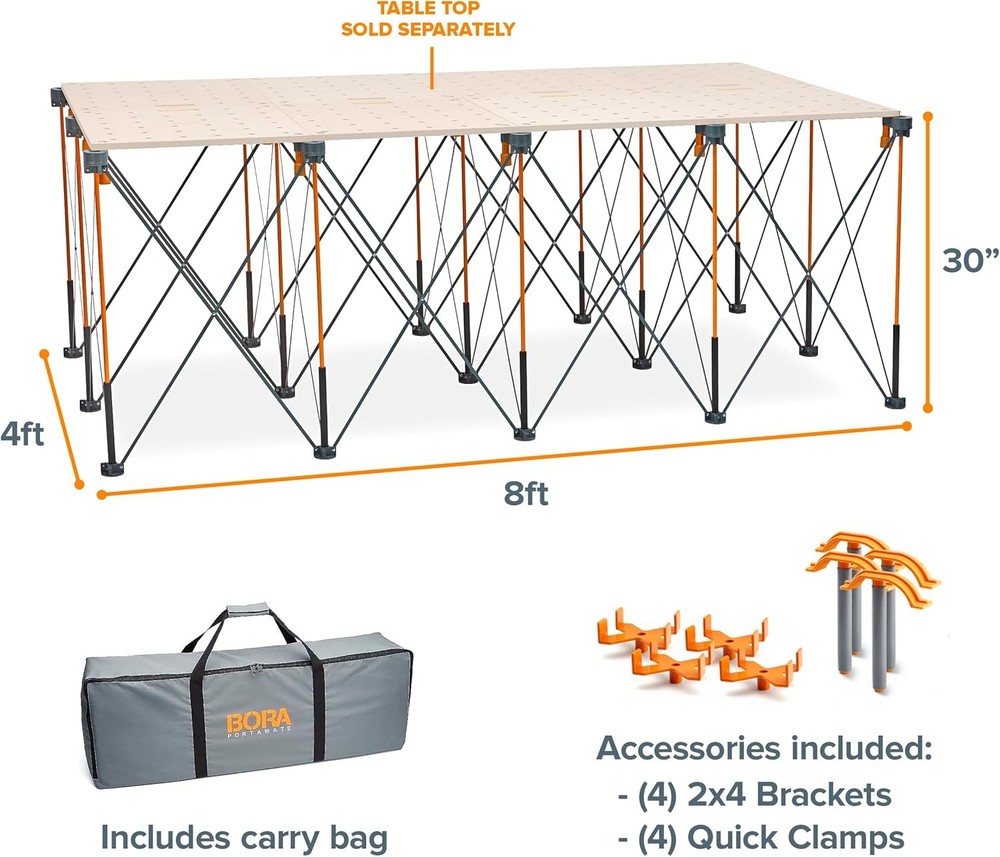 30in Folding Work Table 48 x 96 Portable Workbench W/ 6000lb Capacity