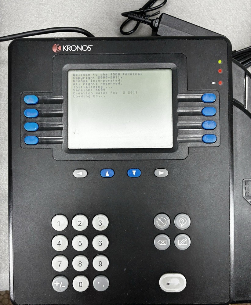 Kronos System 4500 Time Clock Employee Time Attendance Terminal