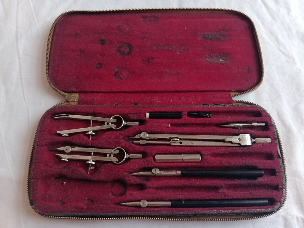 Emu-Series 236-20 Vintage Boxed Partial Technical Drawing Set Tools