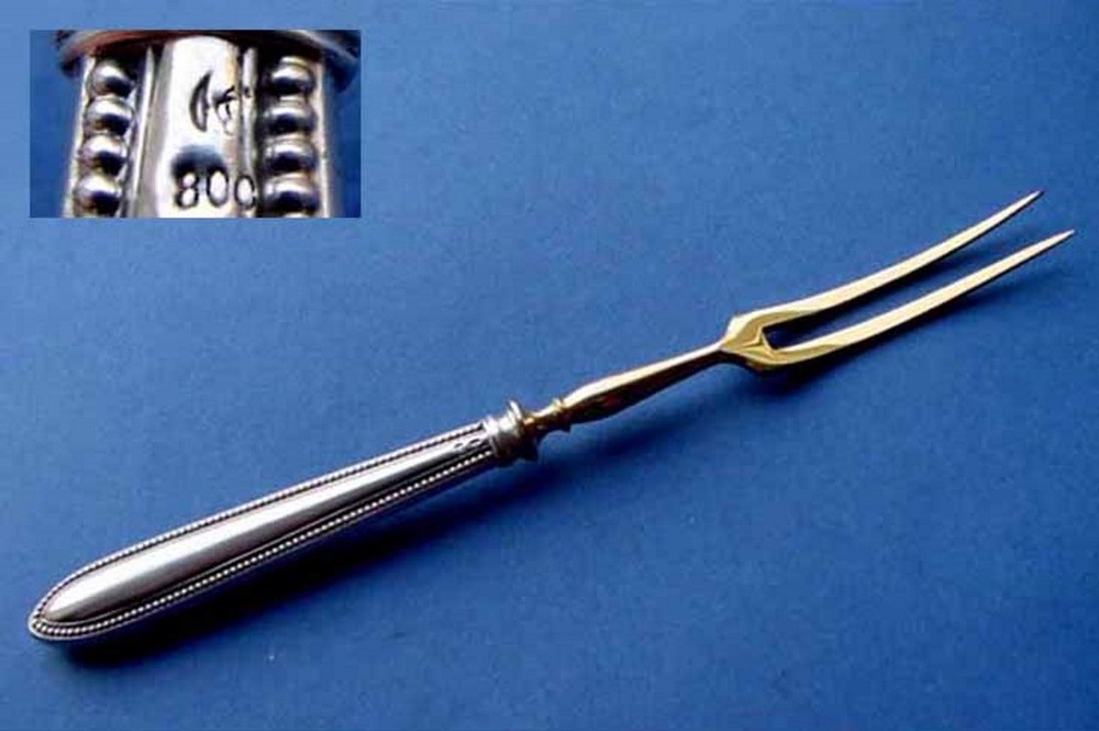 1. Fork/ Serving Fork, 800 Silver, 19th Century C202