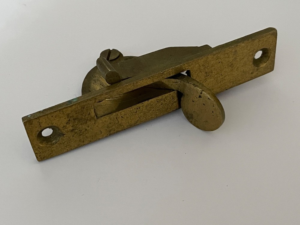 Antique Victorian Solid Brass Sash Window Catch Lock