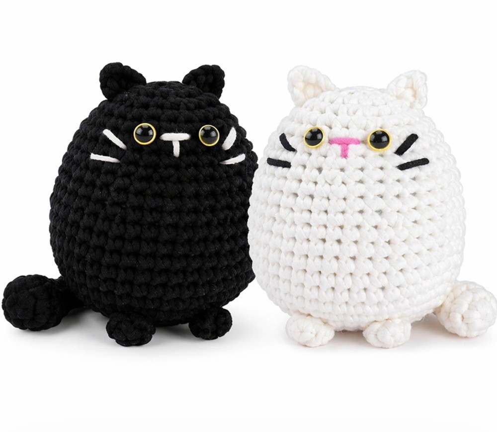 Cat Crochet Kit 2 Pack for Beginners Amigurumi Starter Set with Video Tutorial