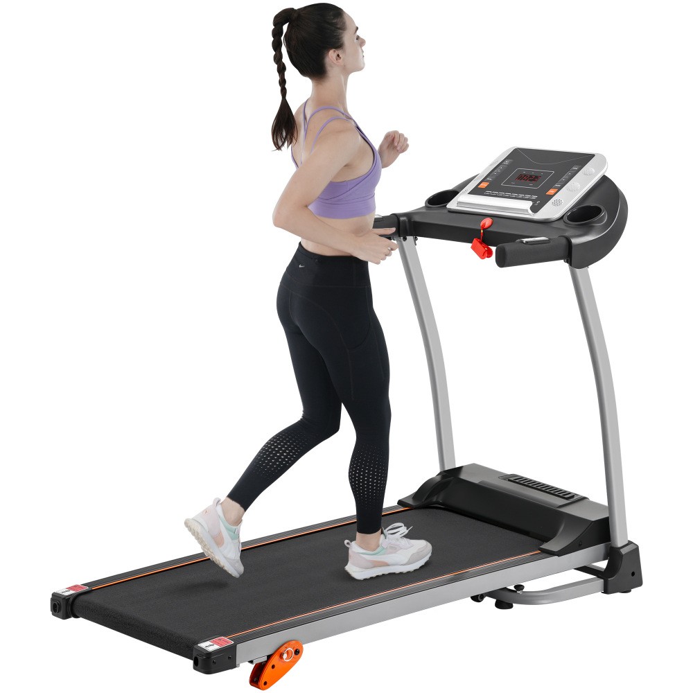 Easy Folding Treadmill 2.5HP 3-Level Incline Device Holder Pulse Sensor Home