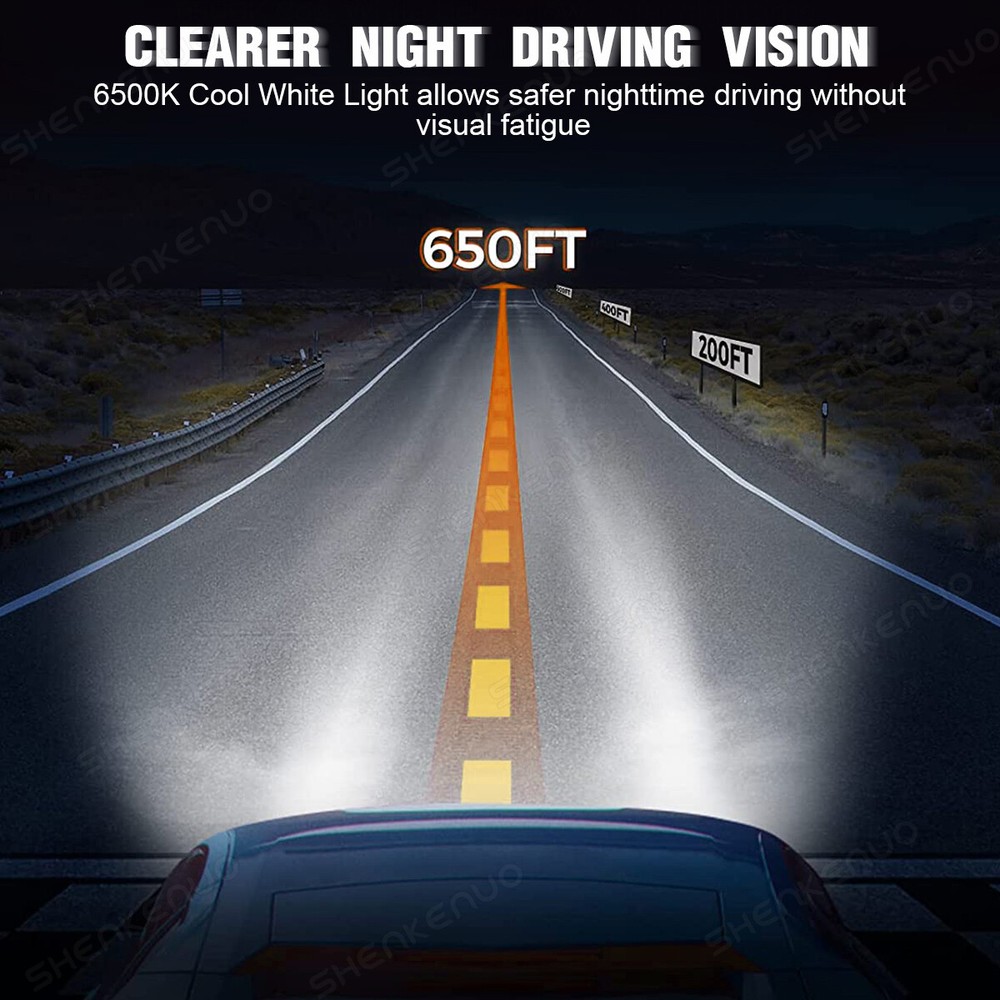 9005 H11 LED Headlight KIT Combo Bulbs 10000K High&Low Beam Super Bright White