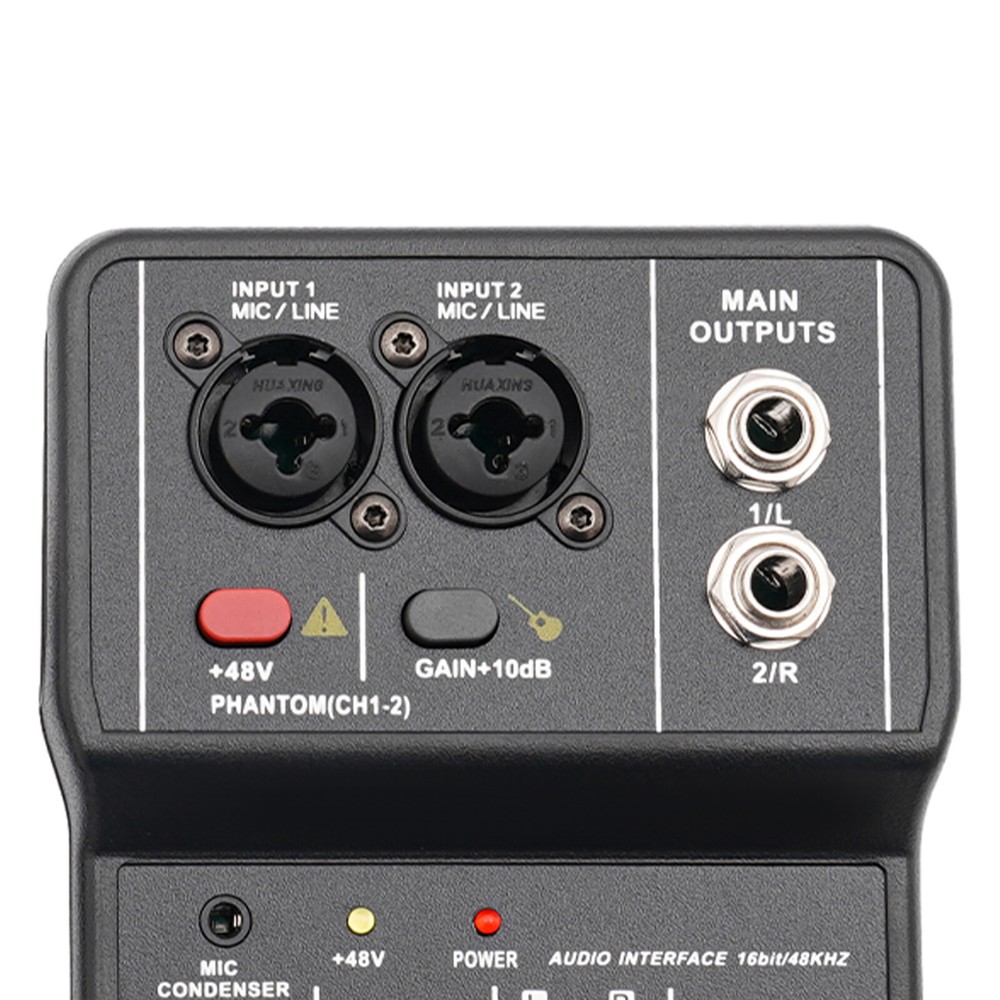 2Channel Mini Audio Mixer Bluetooth USB DJ Sound Mixing Console Amplifier Studio