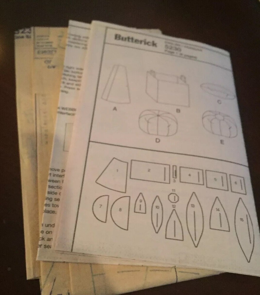 BUTTERICK FOOTSTOOL, LIGHT SHADE & PILLOW - UNCUT PATTERN B5230