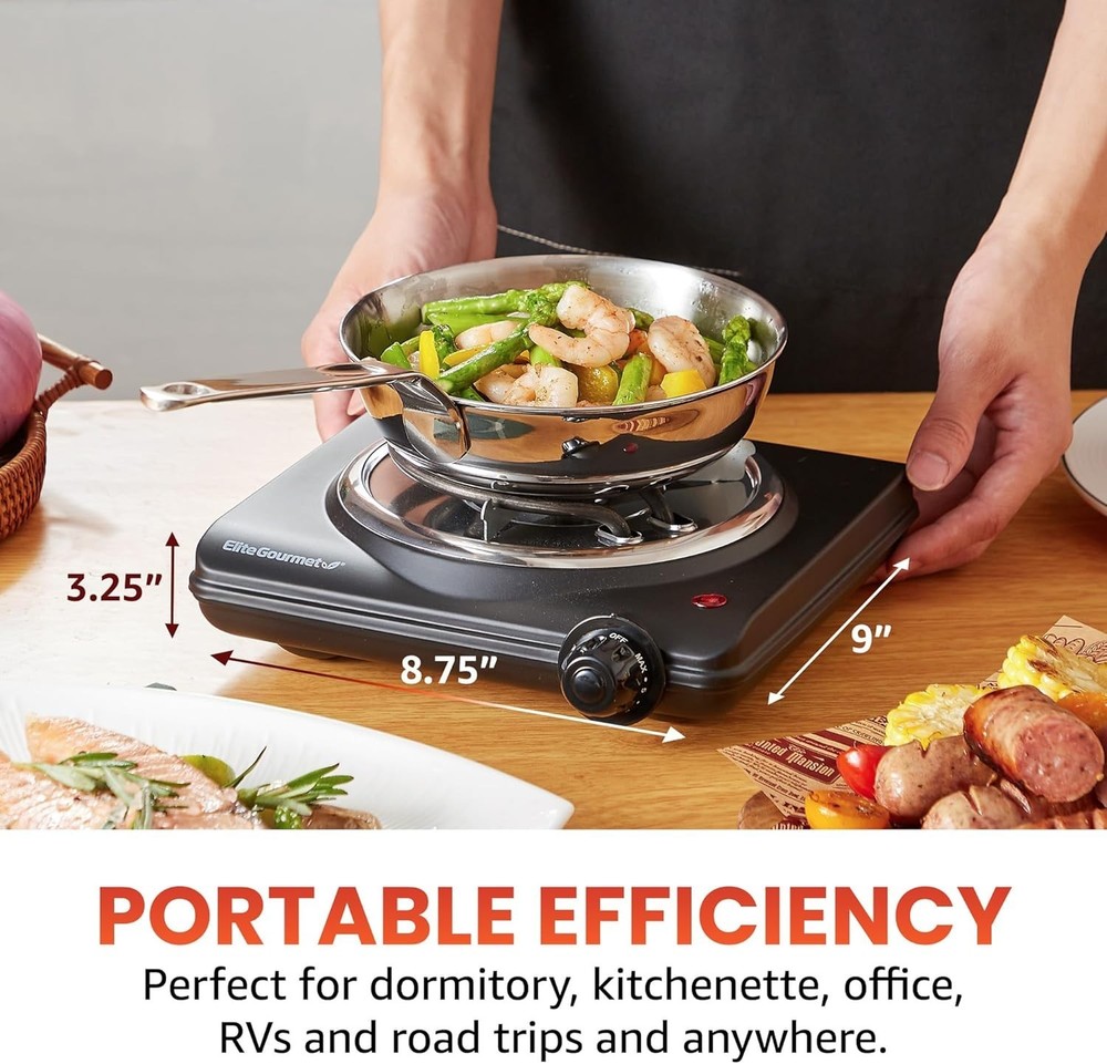 Compact and Efficient Single Coiled Burner - Perfect for Office and Camping