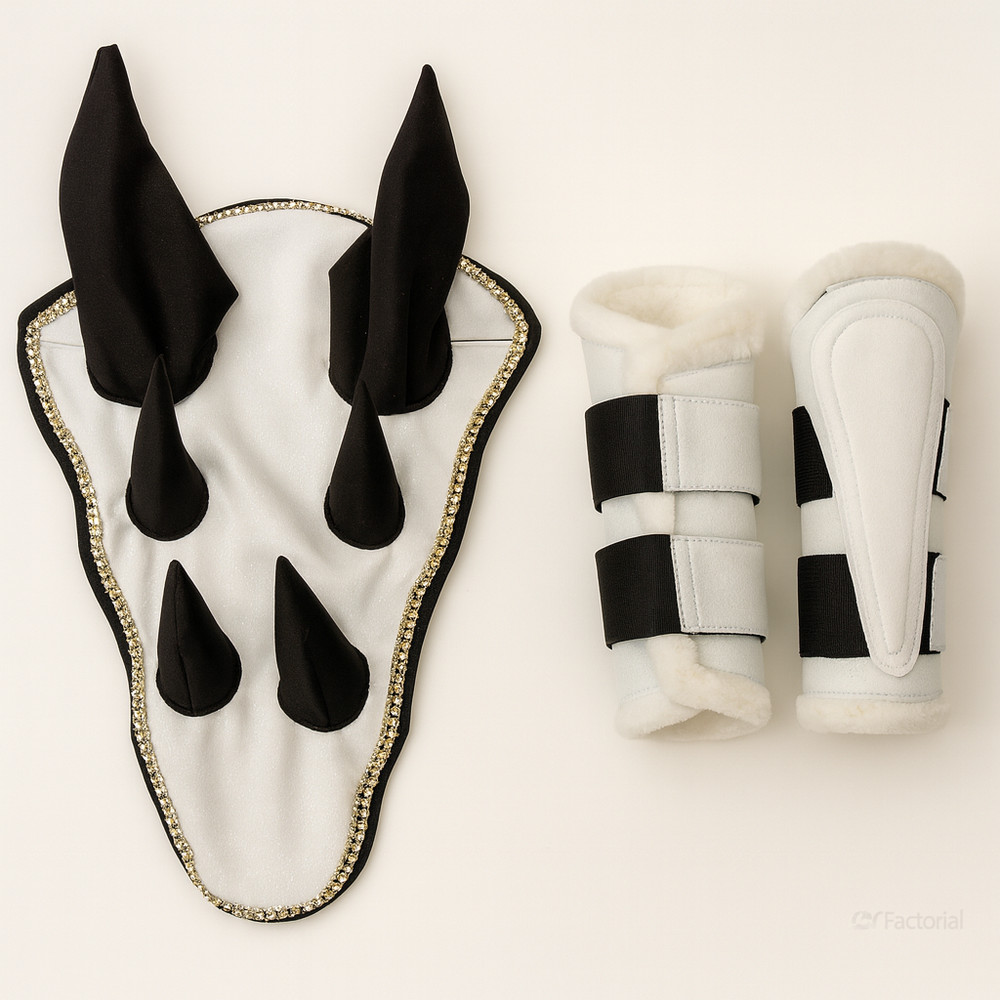 Dragon Saddle Pad Set with Ear Bonnet and Blushing Boots
