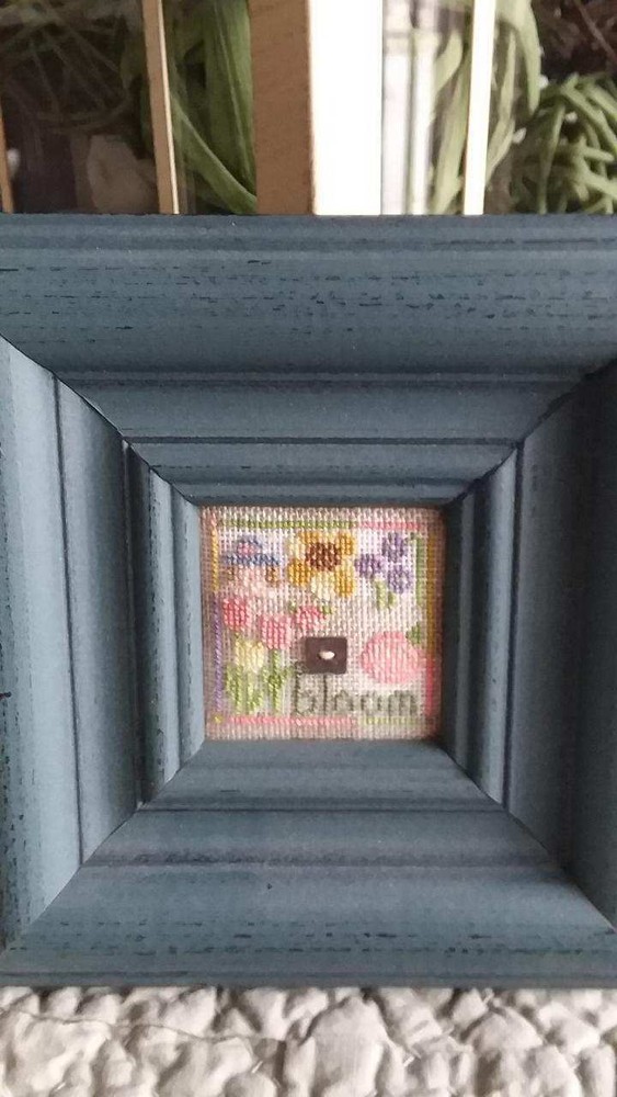 FINISHED & FRAMED Cross Stitch "Mini Gingham-May Bloom" by Twisted Threads