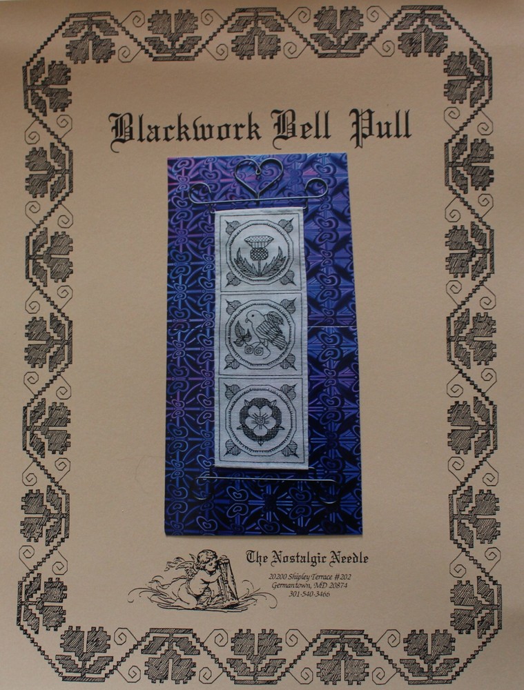 Blackwork Bell Pull - by Nostalgic Needle