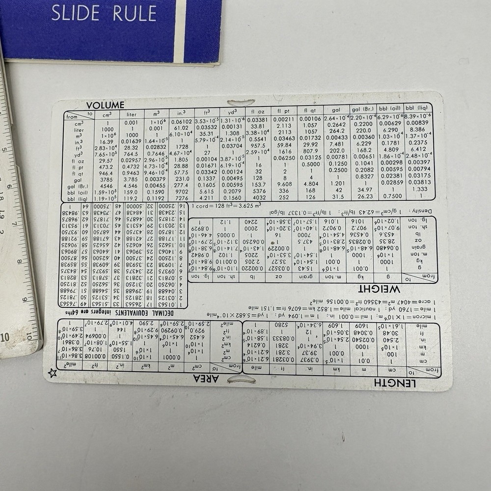 Vintage Concise CTCS-552 Circular Slide Rule Conversion Tables NUPRO Calculator