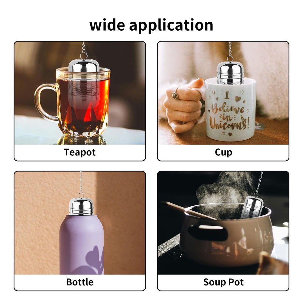 2PCS Tea Infuser Strainer - Stainless Steel Strainers for Loose Leaf Tea,Steeper