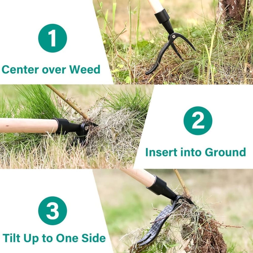 Stand Up Weed Puller Tool, Aluminium Alloy Weed Picker, 4 Claws(without Handle)