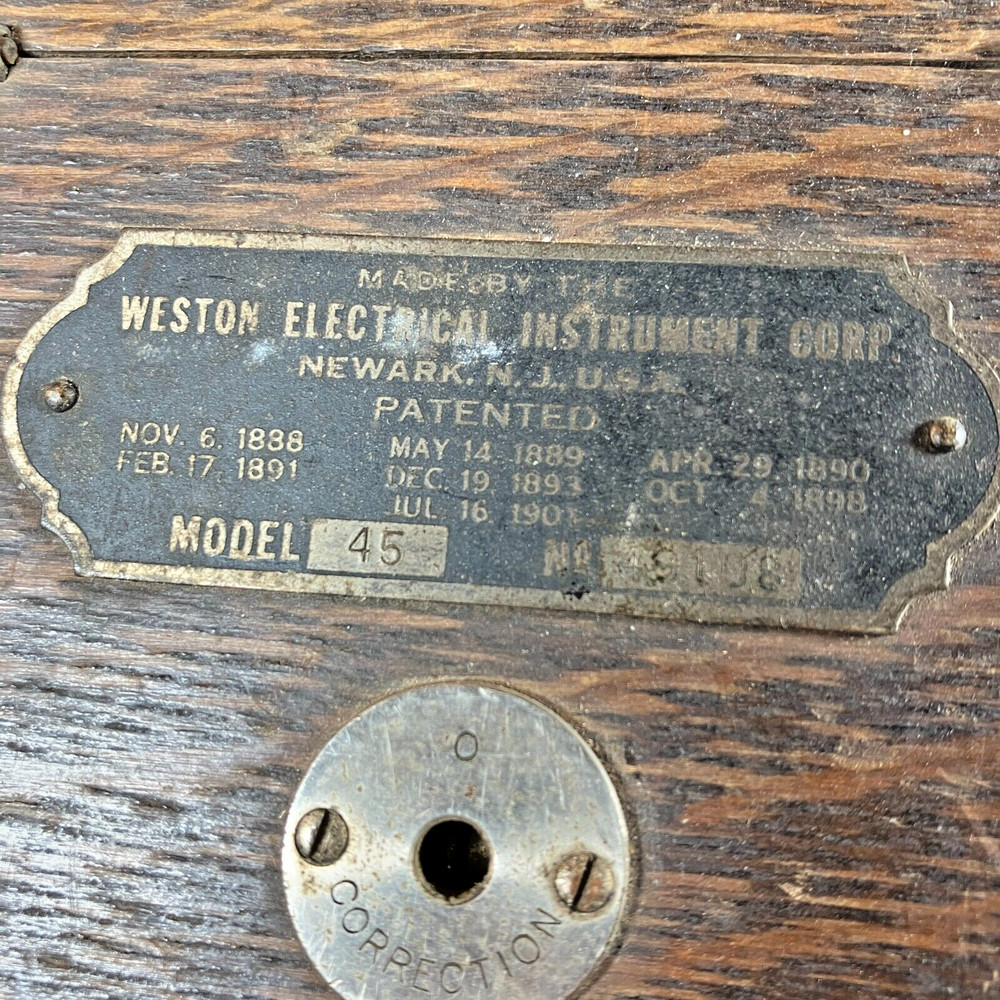 Weston DC Voltmeter Model 45 Vintage Untested