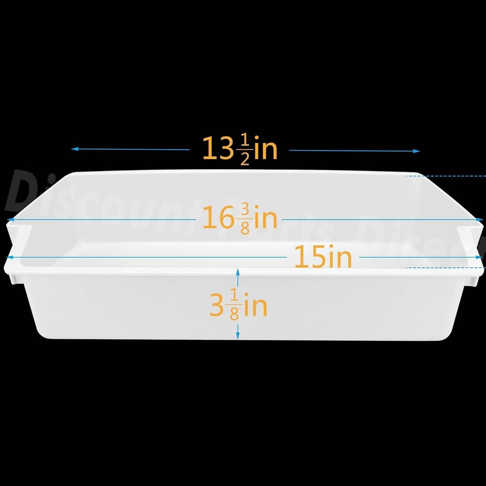 White Shelf Bin Compatible with Kenmore Whirlpool Refrigerator 2187172 2-PC