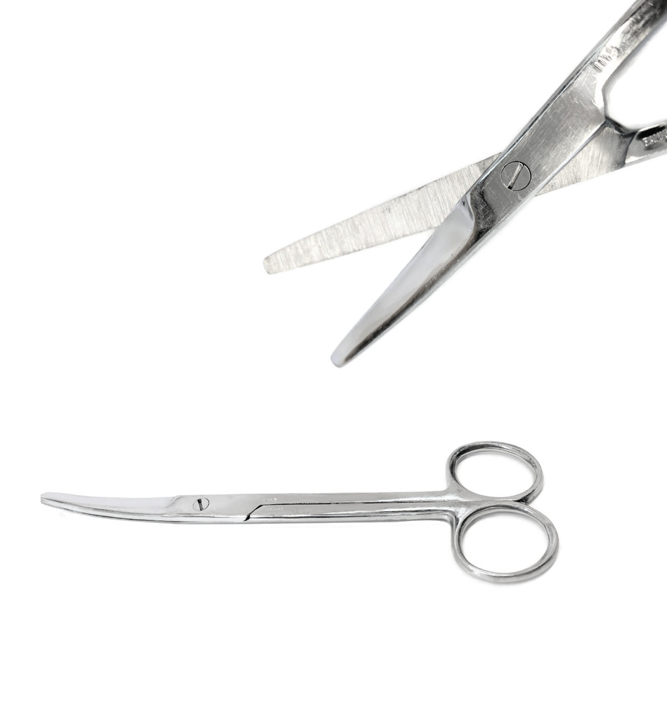 MAYO Beveled Blade Scissors, 6-3/4", Curved