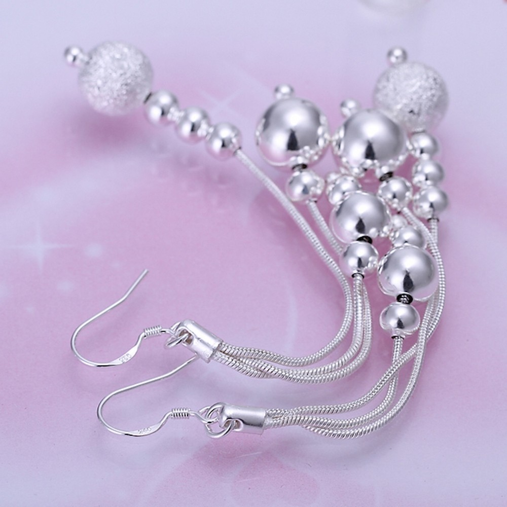 925 Sterling Silver Drop Dangle Chandelier Hook Earrings L13