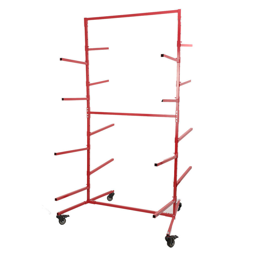 Mobile Bumper Storage Rack Double Sided Standing Shelf Adjustable Auto Body Shop