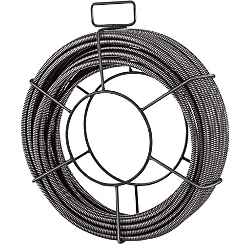 VEVOR Drain Cleaning Cable 75ft x 3/8 inch Solid Core Sewer Black