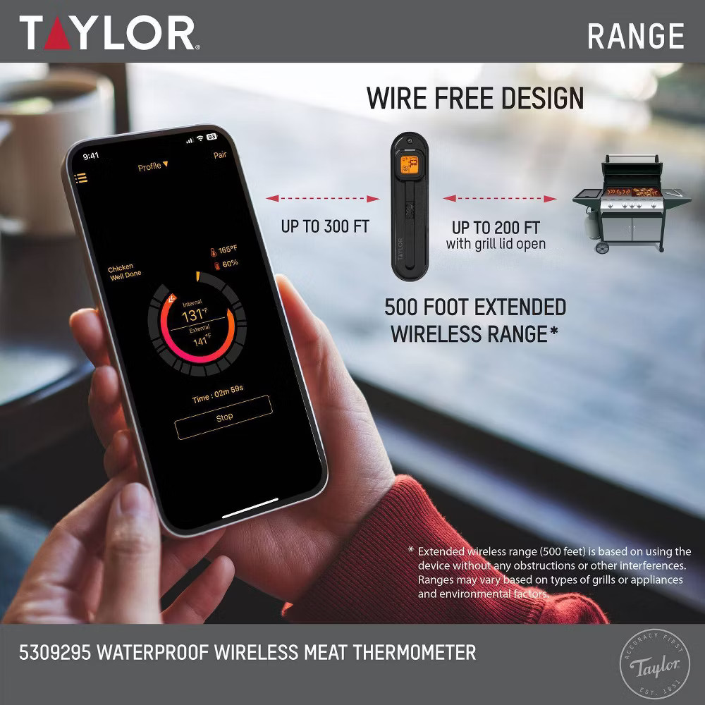 Taylor Bluetooth App Wireless Digital Cooking Kitchen Meat Thermometer
