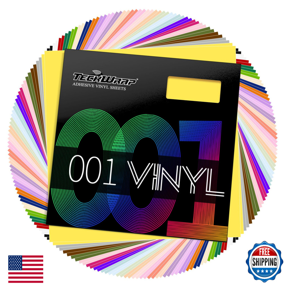 TECKWRAP 54-Pack Permanent Adhesive Vinyl Bundle 12"x12" - 27 Gloss/Matte Colors