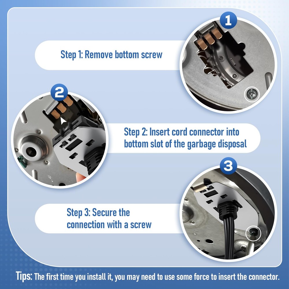 1 Pcs Garbage Disposal Power Cord Compatible with Insinkerator Ez Connect Power