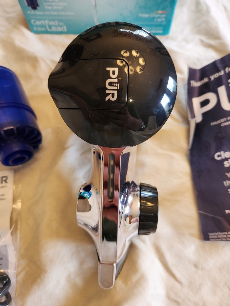 PUR PLUS Faucet Filtration System Black & Chrome, 3 Filters, 100 gal Capacity