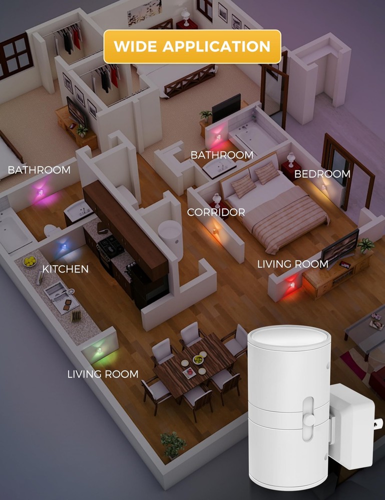 Night Light, Night Lights Plug into Wall, Color Changing Nightlight RGB with ...