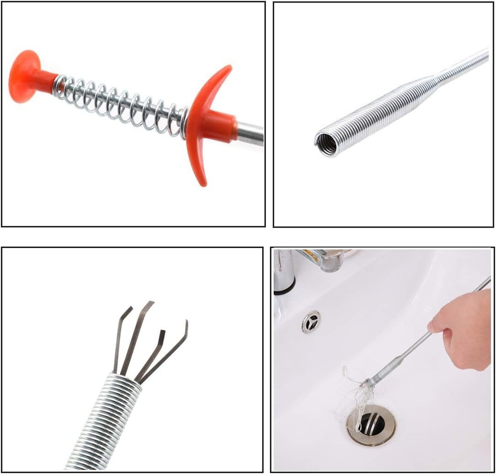 SDTC Tech 2-Pack Spring Pipeline Dredge Hook Cleaner 1pcs 24inch+ 64inch