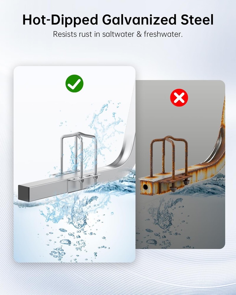 57" Boat Trailer Guide-Ons Carpeted Adjustable Galvanized Steel