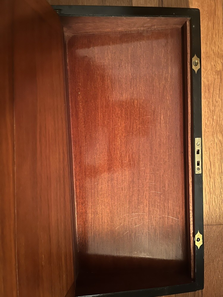 Antique Walnut Writing Slope Box with Secret Compartments
