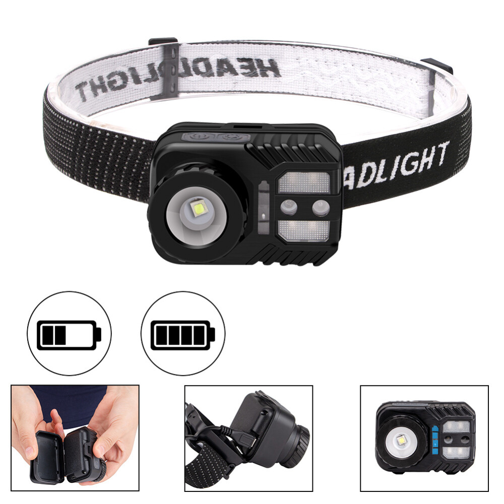 LED Headlamp Rechargeable Headlight Head Torch Induction Flashlight US