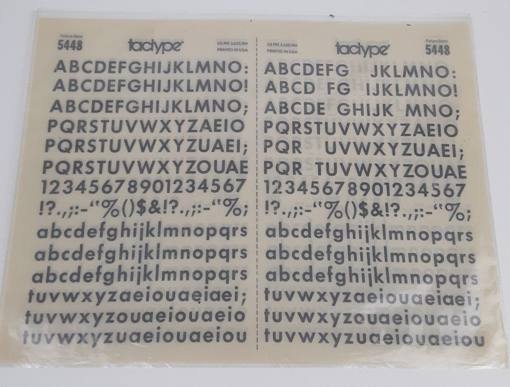 TACTYPE 5448 double Sheet Dry Transfer