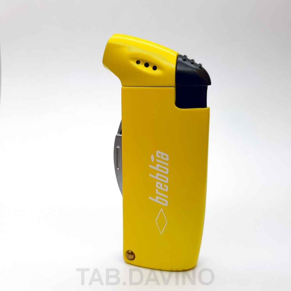 BREBBIA YELLOW PIPE LIGHTER WITH CURAPIPE BOWL FLAME
