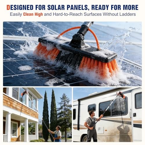 Water Fed Pole Window Cleaning System & Solar Panel Cleaning Kit, 18FT