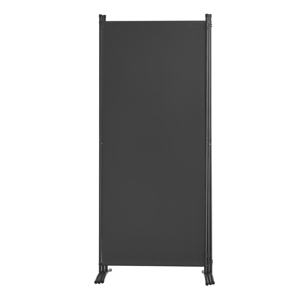 Room Divider 3-Panel Folding Privacy Screen Fabric Partition Office Gray