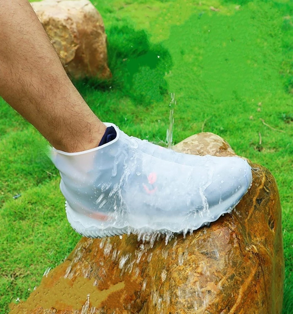 Waterproof Shoe Silicone Covers UNISEX (LARGE/WHITE)
