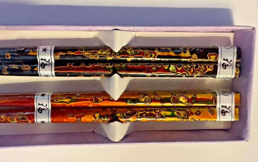 AUTHENTIC KOREAN CHOPSTICKS Design Multicolor Glossy Reusable 2pcs