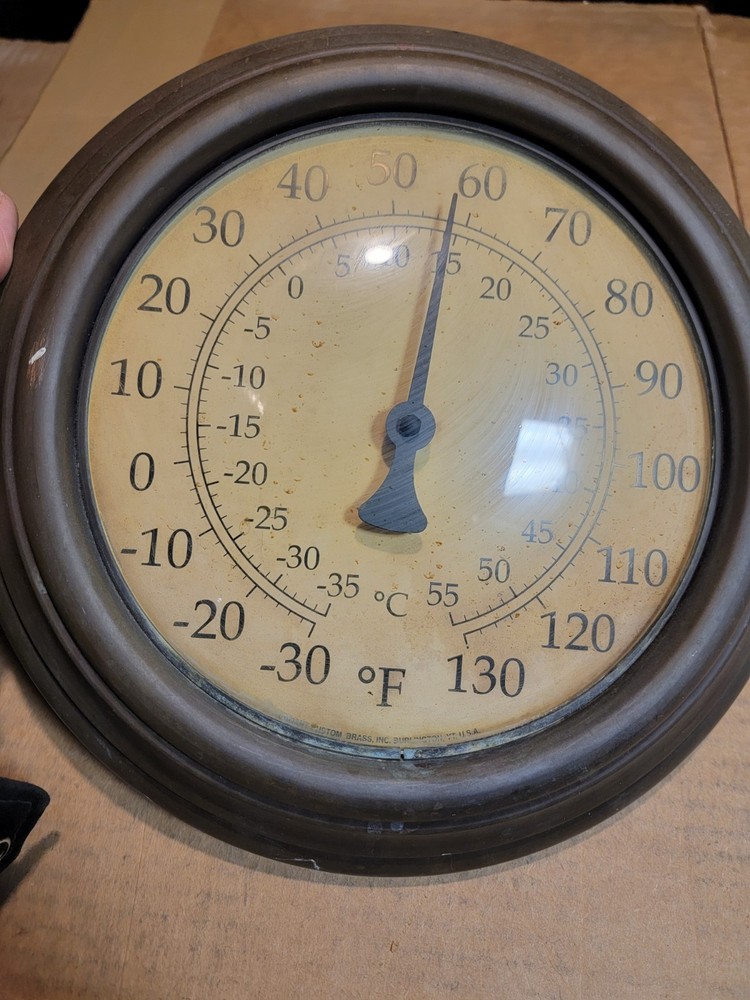 Conant Custom Brass Hanging Wall Thermometer