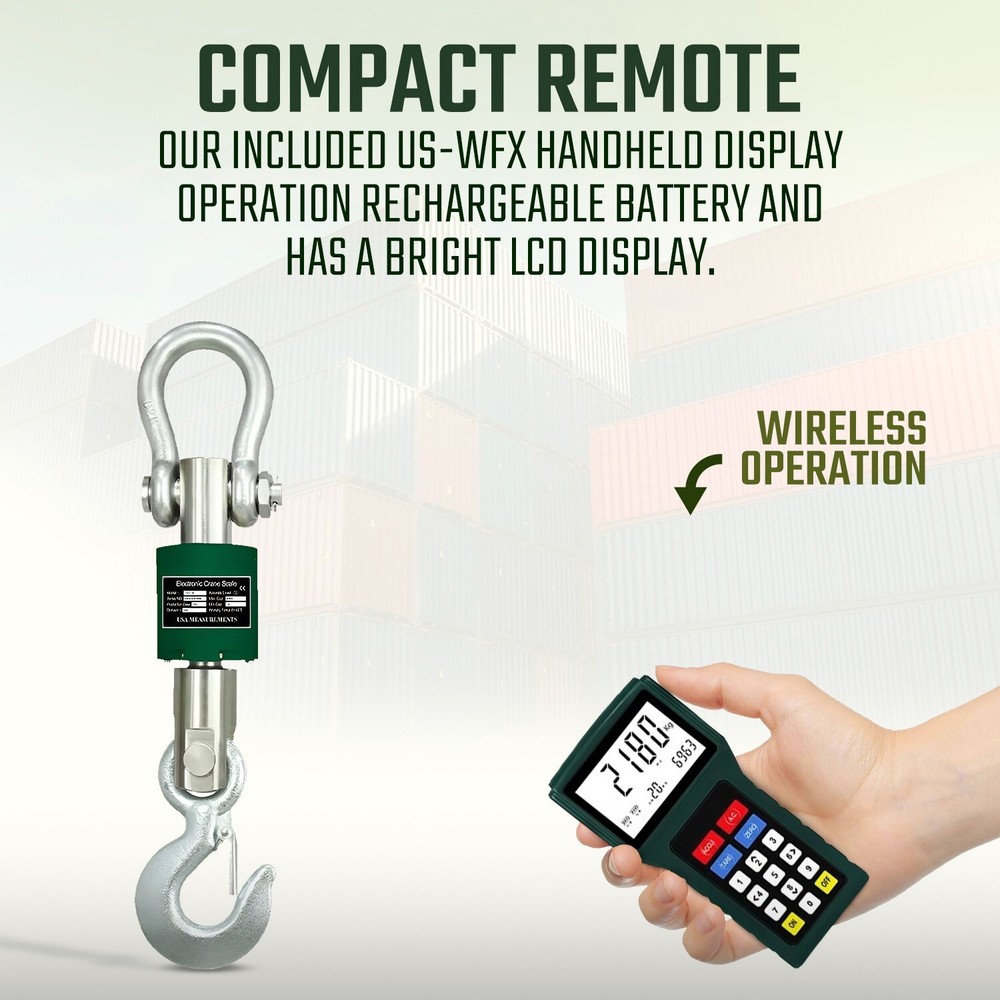 Washdown Safe Wireless 4,000 lb Crane Scale LED with Android App