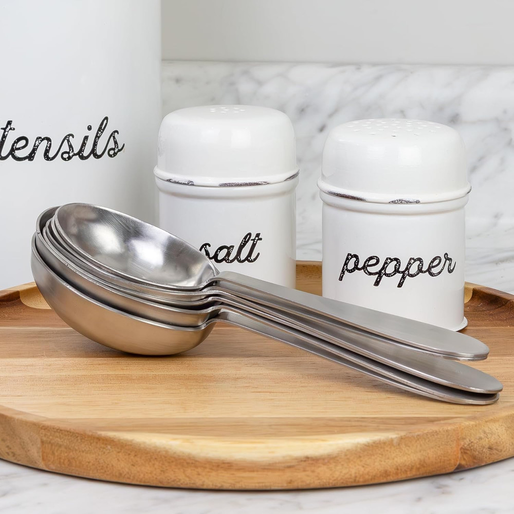 Darware Portion Control Serving Spoons Set (6pc) – Stainless Steel 1/4, 1/