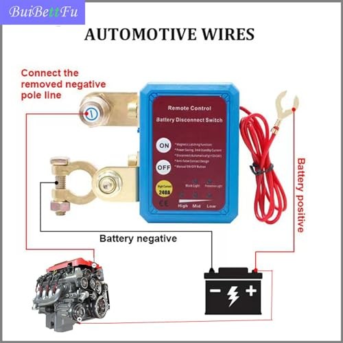 Kill Switch for Car, Remote Battery Disconnect Switch 12V 240A,Car Battery