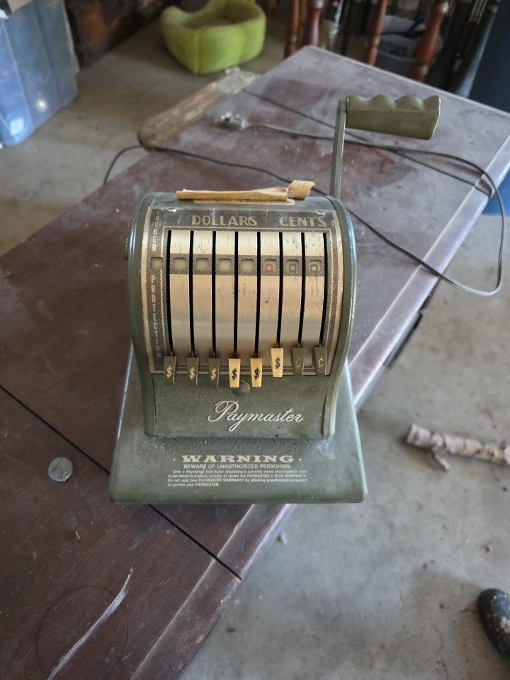Vintage Paymaster Series X-2000 Check Writer Embosser Machine